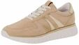 Sneaker TAMARIS "Tamaris Sneaker Leder/Synthetik", Damen, Gr. 36, beige (sand),