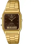 Chronograph CASIO VINTAGE, gold (goldfarben, braun), Armbanduhren, Damen,