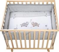 roba Laufgitter "Jumbotwins grau, 100x75 cm" bis 15 kg mit Stoffeinlage und Nestchen