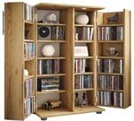 VCM Media-Regal "Holz Schrank CD DVD Regal abschlie&szlig;bar Engalo XL" 1 Stk. tlg.