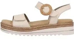 Keilsandalette REMONTE, Damen, Gr. 38, beige (hellbeige), Leder, unifarben, Schuhe,