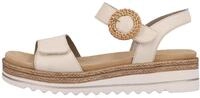 Keilsandalette REMONTE, Damen, Gr. 38, beige (hellbeige), Leder, unifarben, Schuhe,