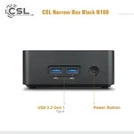 CSL PC "Narrow Box Black N100", schwarz, Microsoft Windows 11 Home (64 Bit), 8 GB RAM