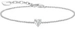 Armband THOMAS SABO "mit gro&szlig;em Herz-Anh&auml;nger" Gr. 19, bunt (silberfarben, wei&szlig;,