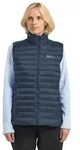 Daunenweste JACK WOLFSKIN "PILVI DOWN VEST W", Damen, Gr. XS, blau (midnightsky),