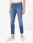 5-Pocket-Jeans BRAX "Style SHAKIRA", Damen, Gr. 38K (19), Kurzgr&ouml;&szlig;en, grau (stein),