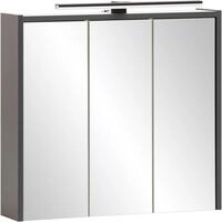 Schildmeyer Spiegelschrank "Palermo, Breite 65 cm" Mit LED-Leuchte und Steckdose,