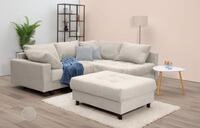 COLLECTION AB Ecksofa "Toni L-Form, B: 215 cm" Set: Sofa & Hocker, 2 Zierkissen,