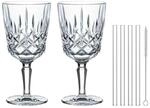 Nachtmann Wei&szlig;weinglas "Cocktailgl&auml;ser mit Glastrinkhalmen Noblesse 355 ml 2er Set