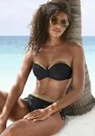B&uuml;gel-Bandeau-Bikini-Top LASCANA "Elodie", Damen, Gr. 38, Cup E, gold (schwarz,
