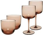Gl&auml;ser-Set "Wein- und Wassergl&auml;ser Like Glass 4er Set", braun (clay), B:2cm...