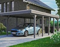 Skanholz Einzelcarport "Friesland" Massivholz 355 cm dunkelgrau