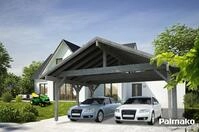 Palmako Einzelcarport "Robert" Massivholz hellgrau