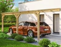Skanholz Anlehncarport "Vogtland" Leimholz 276 cm natur