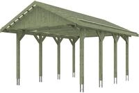 Skanholz Einzelcarport "Wallgau" Massivholz 340 cm Gr&uuml;n mit Dachlattung