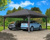 Skanholz Doppelcarport "Taunus" Leimholz 530 cm dunkelgrau
