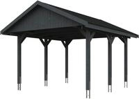 Skanholz Einzelcarport "Wallgau" Massivholz 340 cm Schiefergrau mit schwarzen