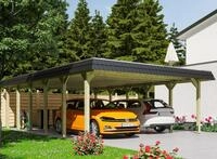Skanholz Doppelcarport "Spreewald" Massivholz 530 cm gr&uuml;n