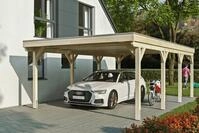 Skanholz Einzelcarport "Grunewald" Leimholz natur mit EPDM-Dach