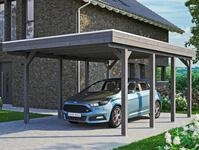 Skanholz Einzelcarport "Friesland" Massivholz 355 cm dunkelgrau