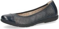 Ballerina CAPRICE, Damen, Gr. 37, blau (dunkelblau), Leder, unifarben, Schuhe