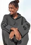 Kapuzenpullover ELBSAND, Damen, Gr. 40/42, grau (anthrazit), Feinstrick,