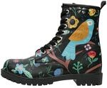 Schn&uuml;rboots DOGO "Black Longe Boots Schn&uuml;rstiefel Cat Lovers Damen...