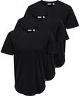 ONLY & SONS Rundhalsshirt "ONSMATT LONGY SS TEE 3-PACK" Packung, 3 Stk. Baumwolle,