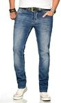 Stretch-Jeans ALESSANDRO SALVARINI "ASAngelo", Herren, Gr. W32L30, L&auml;nge 30, blau