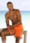 Badeshorts S.OLIVER "Philip", Herren, Gr. S (46/48), N-Gr, orange, Microfaser,