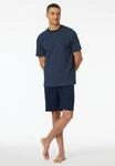 Shorty SCHIESSER "Casual Essentials", Herren, Gr. 48, blau (801, admiral), Single