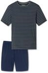 Schlafanzug SCHIESSER "Pyjama Casual Essentials", Herren, Gr. S, grau (anthrazit),
