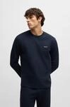 Pyjamaoberteil BOSS "Waffle LS-Shirt", Herren, Gr. M, blau (dunkelblau 403),
