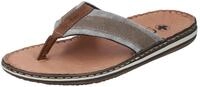 Zehentrenner RIEKER, Herren, Gr. 41, grau (grau, braun), Lederimitat, Textil, Schuhe