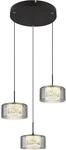 GLOBO LIGHTING LED Pendelleuchte "FOGSY", schwarz, 3, &Oslash; 15cm H: 150cm, 1 Stk.,