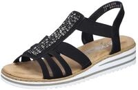 Rieker Keilsandalette, Sommerschuh, Sandale, Keilabsatz, mit Gummiz&uuml;ge f&uuml;r guten