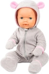Puppenkleidung BAYER "Pl&uuml;schoverall 38-42", grau (grau, rosa), Puppenkleidung,