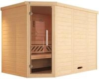Sauna WEKA "Design-Sauna KEMI Eck 2", beige (natur), ohne Ofen, ohne Steuerung, (ohne