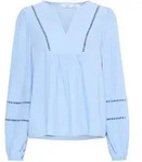 Langarmbluse B.YOUNG "Langarm-Bluse BYILVILYA", Damen, Gr. 36, blau (vista blau),