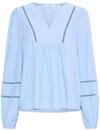 Langarmbluse B.YOUNG "Langarm-Bluse BYILVILYA", Damen, Gr. 36, blau (vista blau),