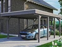 Skanholz Einzelcarport "Friesland" Massivholz 355 cm dunkelgrau