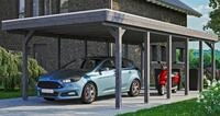 Skanholz Einzelcarport "Friesland" Massivholz 355 cm dunkelgrau