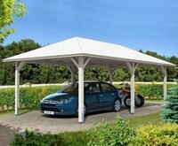 Skanholz Einzelcarport "Taunus" Leimholz 335 cm wei&szlig;