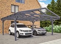 Skanholz Doppelcarport "Westerwald" Leimholz 534 cm dunkelgrau