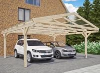 Skanholz Doppelcarport "Westerwald" Leimholz 534 cm natur