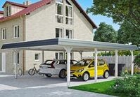 Skanholz Doppelcarport "Wendland" Massivholz 550 cm wei&szlig;
