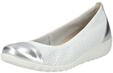 Ballerina CAPRICE "Caprice Ballerinas Leder", Damen, Gr. 36, silber (wei&szlig;, silber),