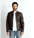 Lederjacke MAZE "51Rocha", Herren, Gr. S, braun, Obermaterial: 100% Lammleder.