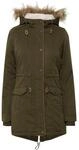 Langmantel OXMO "Parka OXAnna", Damen, Gr. L, gr&uuml;n (ivy gr&uuml;n), Obermaterial: 65%