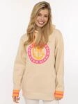 Zwillingsherz Hoodie, Langarm, Kapuze, Neon-Details, Kordelzug, Frontprint,